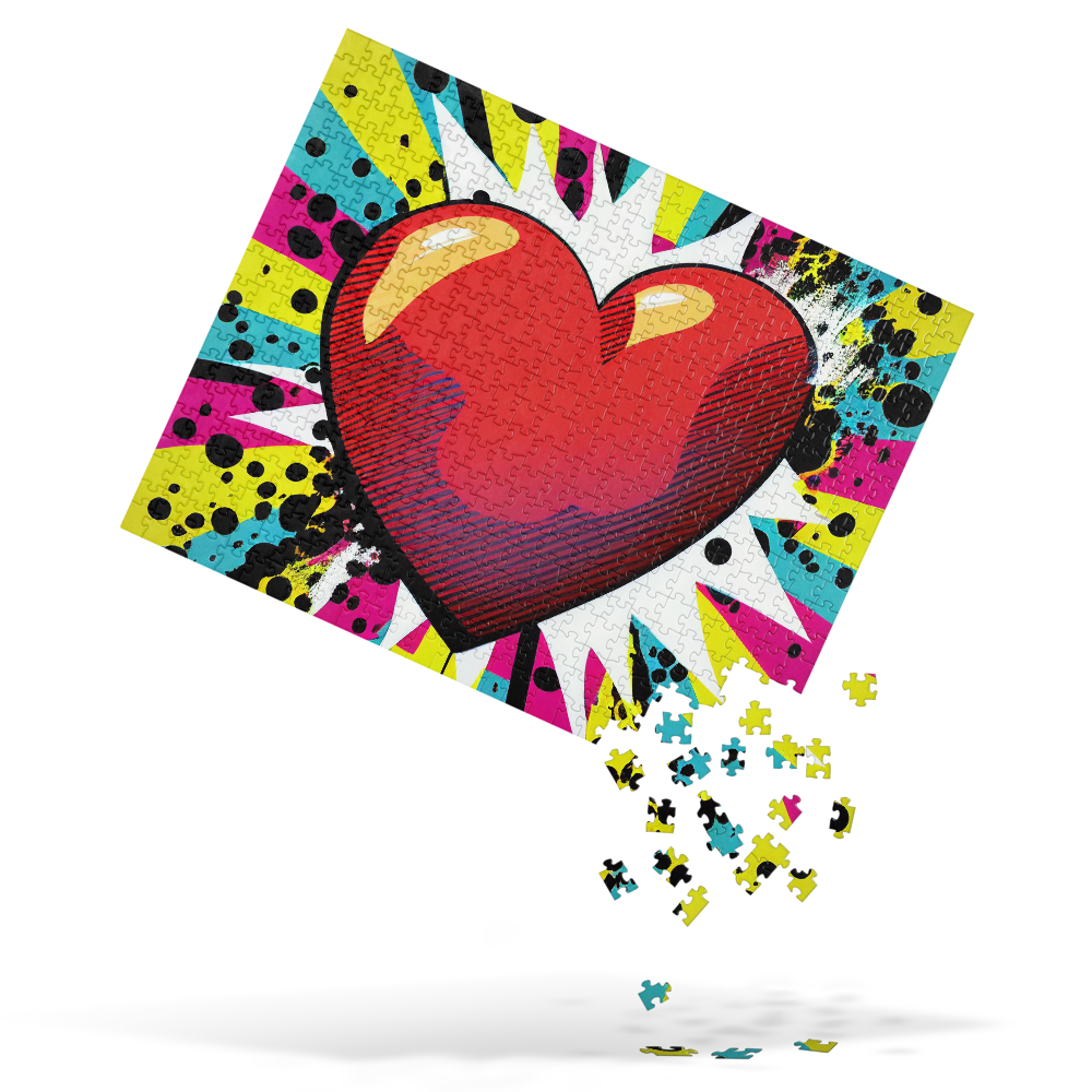 Heart - Pop Art- Multi Colored Jigsaw puzzle