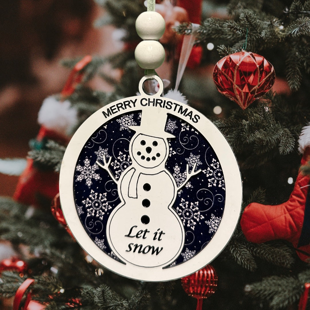 Christmas Ornament | Snow Man| Let it Snow| Holiday Ornaments| Winter Fun| Merry Christmas