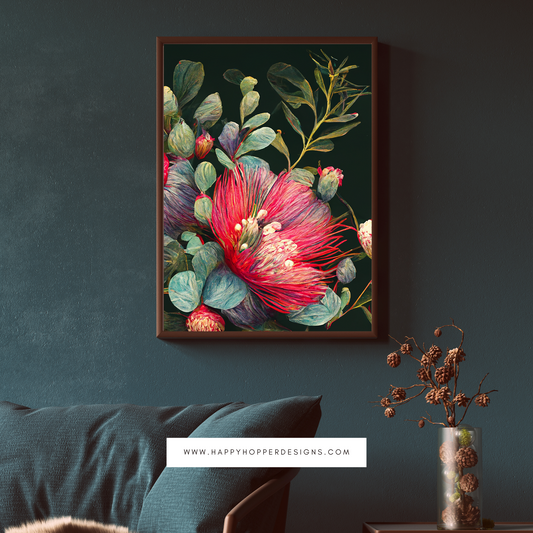 Floral Dry Brush Art, Printable, Artwork, Digital Download, Instant Download