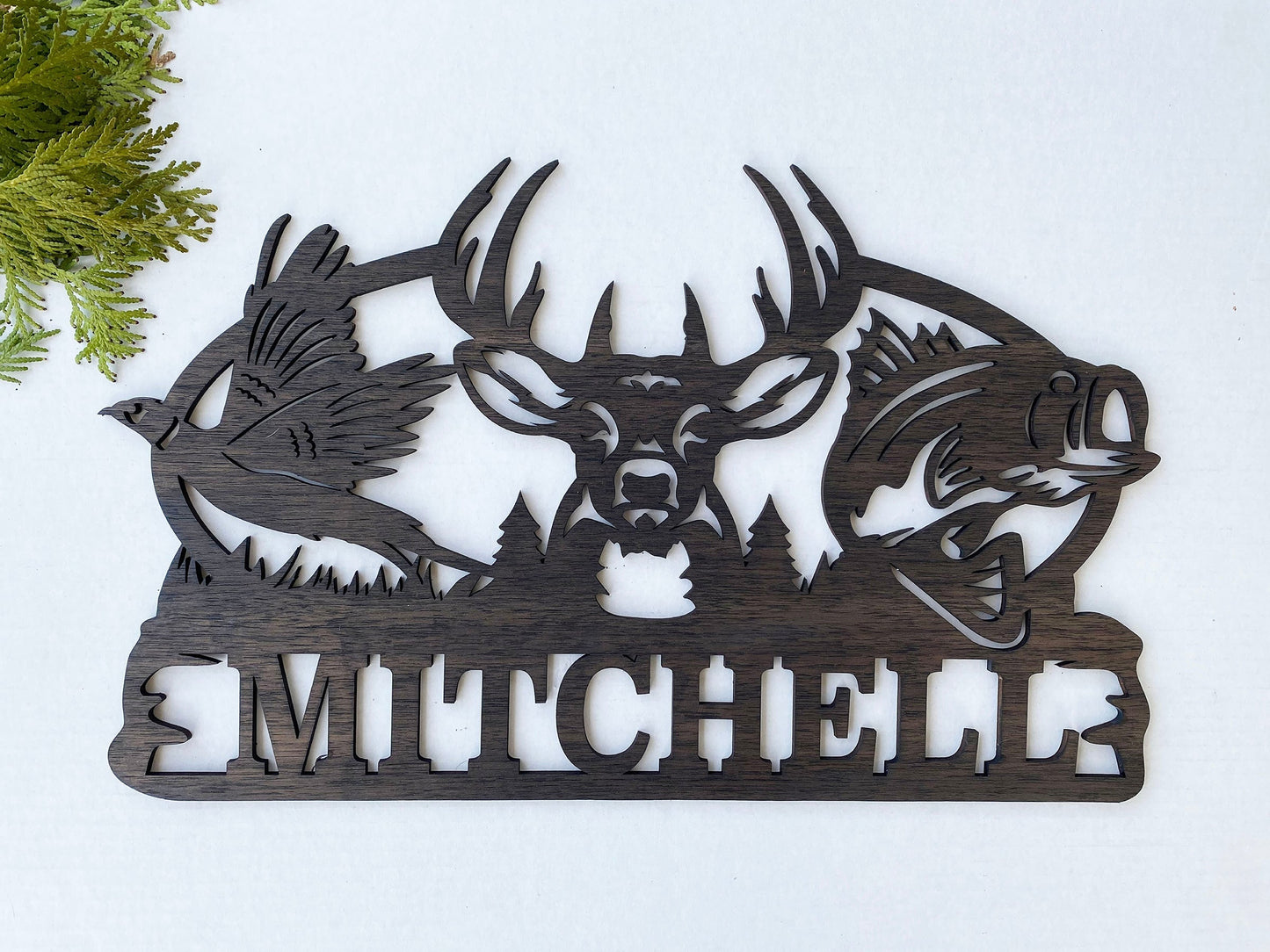 Large Hunting Decor Sign for wall-no backer- Pheasant-Deer-Bass