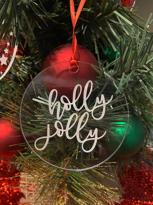 Holly Jolly Ornament|Christmas Ornament| Festive Decor