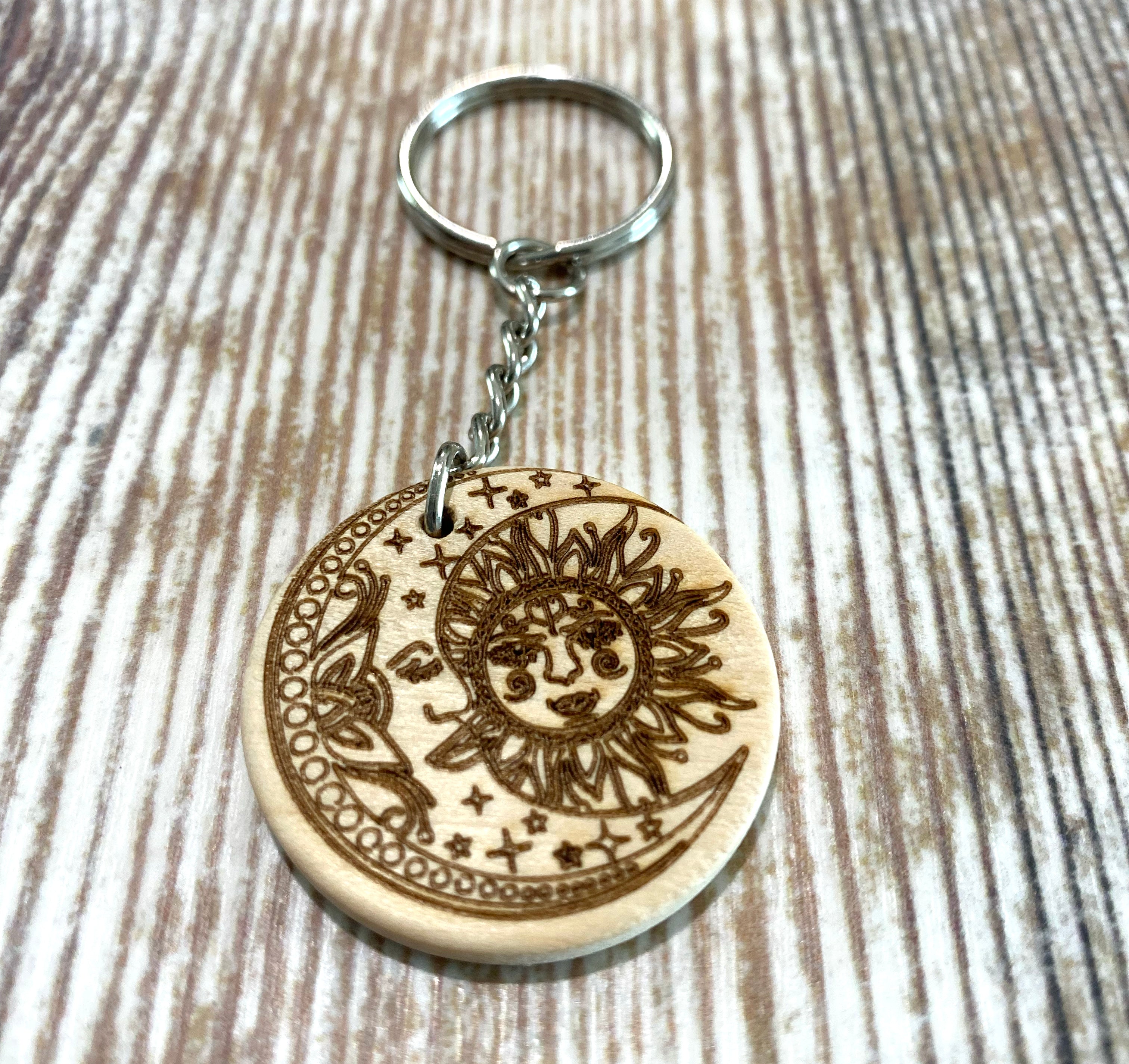 Sun and hot sale moon keychain