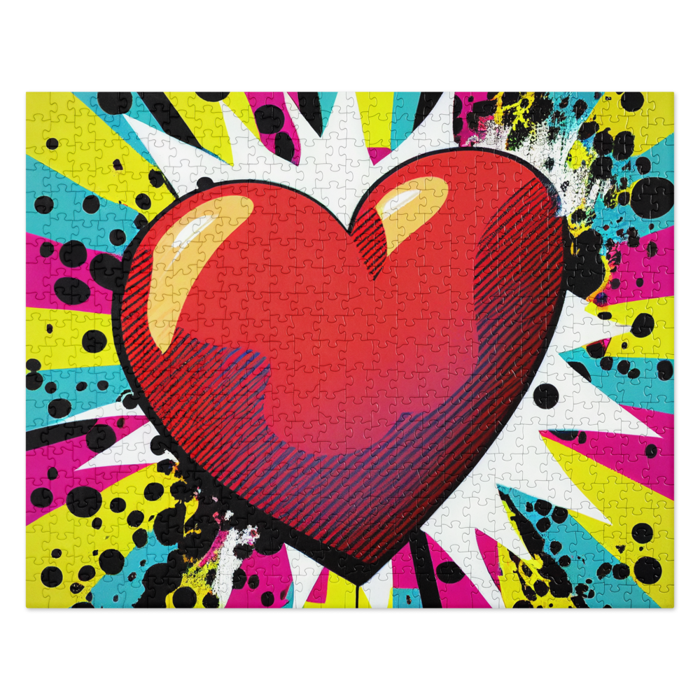 Heart - Pop Art- Multi Colored Jigsaw puzzle