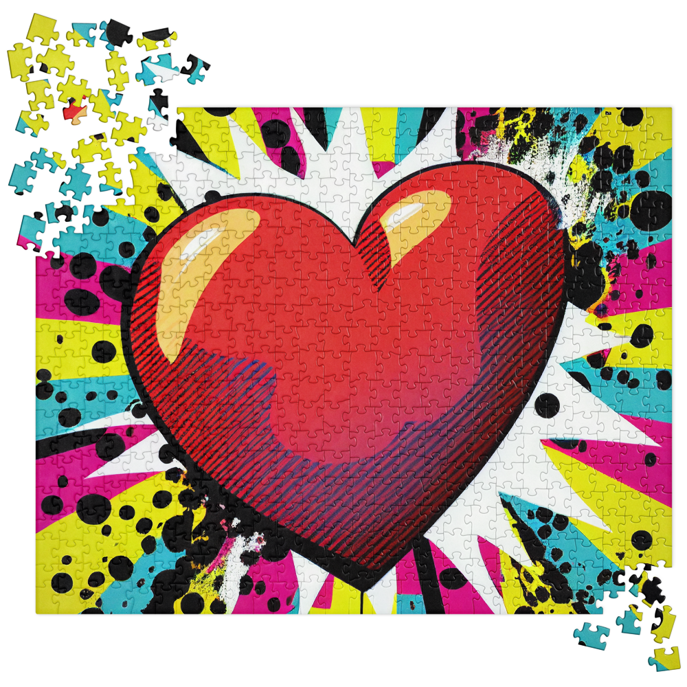 Heart - Pop Art- Multi Colored Jigsaw puzzle